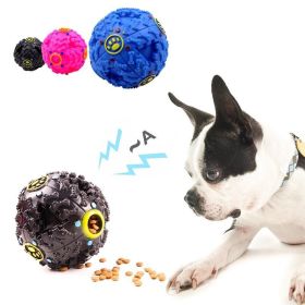 Squeaker Missing Food Ball Puzzle Training Toys for Dogs (Color: Black, size: 9.5cm)