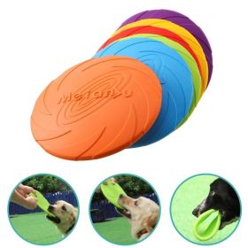 Pet UFO Toys Flying Discs Training, Toy Puppy Rubber Fetch Flying Disc (Color: Orange)