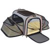 Pet Carrier Expandable Foldable Soft Dog Bag Backpack 5 Open Doors