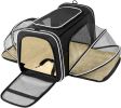 Pet Carrier Expandable Foldable Soft Dog Bag Backpack 5 Open Doors