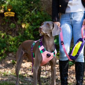 Pet chest sling Explosion-proof punch dog sling Dog leash dog rope (select: AN6-pink-XL)