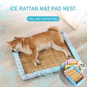 Breathable Pet Cooling Mat Bed Summer Protection (Color: Blue, size: 40cm*30cm*7cm)