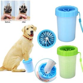 Paw Cleaner Cup Outdoor Portable Soft Silicone Combs Quickly Wash Paws (Color: Light Green, size: L)