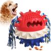 Chew Toy Treat Squeaky Bounce with Rope for Aggressive Dog Chewers