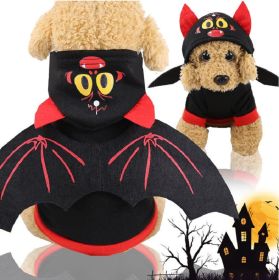 Black Bat Wing Costume Hooded Winter Warm Sweater Halloween Costume (size: M)