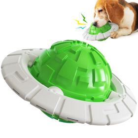 Dog Toy Training Interactive Flying Saucer Dog Toothbrush (Color: Green)