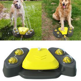 Dog Sprinkler Outdoor Canine Water Fountain Easy Paw Activated (Color: Yellow)