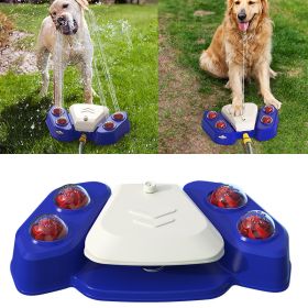 Dog Sprinkler Outdoor Canine Water Fountain Easy Paw Activated (Color: Blue)