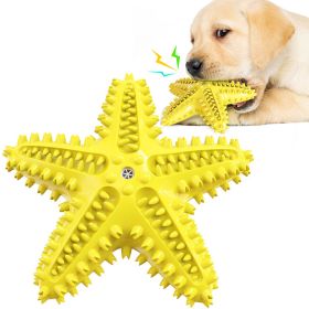 Sea Star Shaped Dog Toothbrush with Sound, Pet Teeth Grinding Toy Dog (Ships From: CN, Color: B)