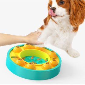 Dog Puzzle Toys Slow Feeder Food Dispenser Slowly Eating Training Game (Color: Lake Blue Roulette)