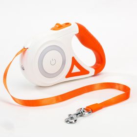 Streamer Led Lights Dog Leash Automatic Extending Durable Pet Walking (Color: Orange, size: 3m)