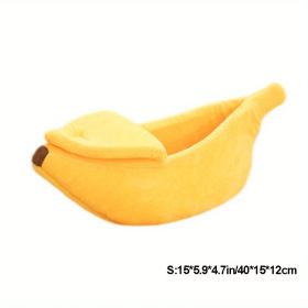 Cute Banana dog Bed Warm Comfortable Nest Tent House (size: S)