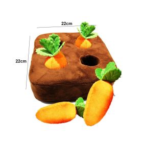 12 Plush Carrot Farm Hide and Seek Dog Toys (Color: 4 Carrots 22x22cm)