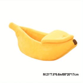 Cute Banana dog Bed Warm Comfortable Nest Tent House (size: M)