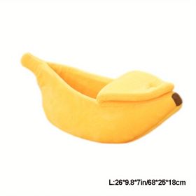 Cute Banana dog Bed Warm Comfortable Nest Tent House (size: L)