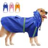 Waterproof Dog Raincoat Leisure Lightweight Reflective Rain Jacket with Hood