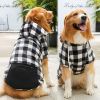 1pc Black Plaid Zip Pocket Pet Sweatshirt; Dog Clothes