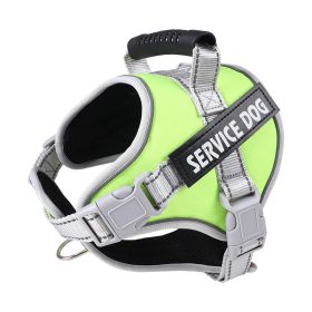 No Pull Service Dog Vest Harness, Breathable Outdoor Walking (Color: Green, size: S)