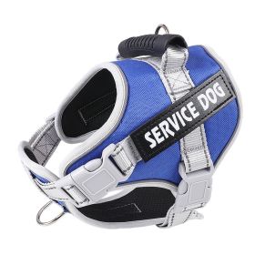 No Pull Service Dog Vest Harness, Breathable Outdoor Walking (Color: Blue, size: XXL)