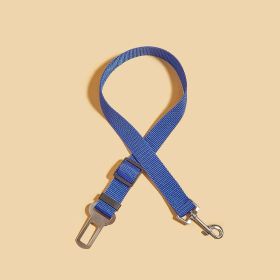 Adjustable Pet Safety Belt Leash; Dog Car Seat Belt for Traveling (Color: Blue, size: 72)