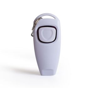 Dog Whistle Clicker; Dog Behavior Training Tool with Keychain (Color: White)