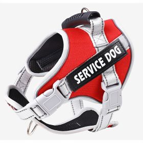 No Pull Service Dog Vest Harness, Breathable Outdoor Walking (Color: Red, size: L)