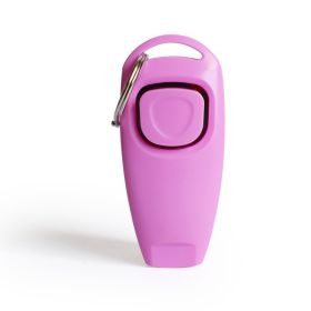 Dog Whistle Clicker; Dog Behavior Training Tool with Keychain (Color: Pink)