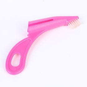 Pet Toothbrush for Dog & Cat; Grooming Cleaning Brush (Color: Pink (14cm/5.51in))