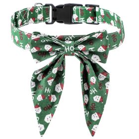 Sunflower Christmas Pet Collar, Bow Tie Collar with Adjustable Buckle (Color: Dark Green, size: S)