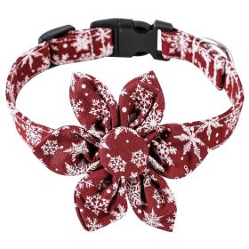 Sunflower Christmas Pet Collar, Bow Tie Collar with Adjustable Buckle (Color: Dark Red, size: XS)