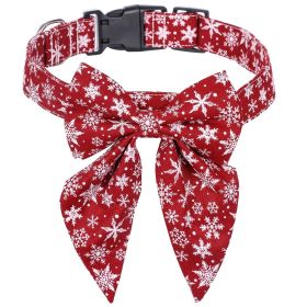 Sunflower Christmas Pet Collar, Bow Tie Collar with Adjustable Buckle (Color: Burgundy, size: S)