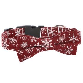 Sunflower Christmas Pet Collar, Bow Tie Collar with Adjustable Buckle (Color: Red, size: XS)