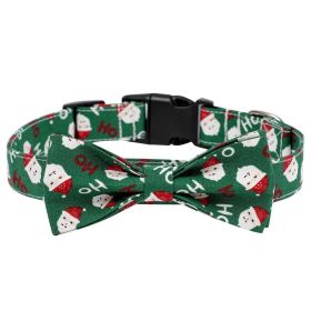 Sunflower Christmas Pet Collar, Bow Tie Collar with Adjustable Buckle (Color: Green, size: S)