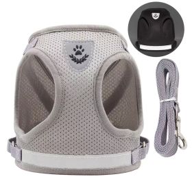 No Pull Harness Vest for Dog; Reflective Strip (Color: Grey, size: L)