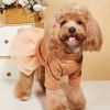 Small & Medium Dogs Solid Color Twist Knit Turtleneck Spliced Mesh Skirt