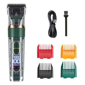 Dog Hair Clippers Set Low Noise Rechargeable Cordless Dog Grooming Clippers (Items: Standard Version, Color: Green)