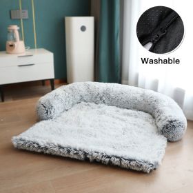 Pet Sofa; Warm Plush Pet Cushion for Indoor Dogs, Dog Blanket; Washable (Color: Light Grey, size: XS)