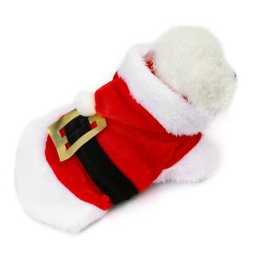 Christmas Pet Clothes for Small & Medium Dog; Santa Claus Dog Hoodie (Color: Red, size: M)