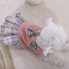 Sweet Bowknot Dog Sweater Dress; Winter Warm Pet Clothes; Costume