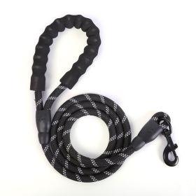 Strong Nylon Braided Dog Leash; Pet Training Running Rope; Pet (Color: Black, size: M)