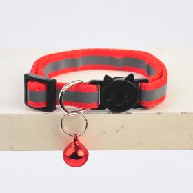 Collar for Dog & Cat; Dog Collar with Cartoon Cat Head (Color: Reflective Watermelon Pink)