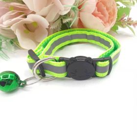 Collar for Dog & Cat; Dog Collar with Cartoon Cat Head (Color: Reflective Fluorescent Green)