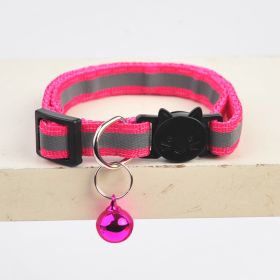 Collar for Dog & Cat; Dog Collar with Cartoon Cat Head (Color: Reflective Pink)