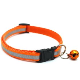 Collar for Dog & Cat; Dog Collar with Cartoon Cat Head (Color: Reflective Orange)