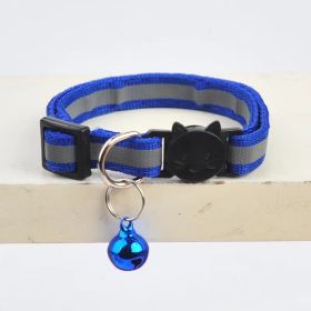 Collar for Dog & Cat; Dog Collar with Cartoon Cat Head (Color: Reflective Dark Blue)