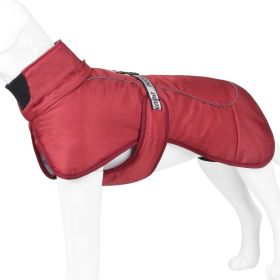 Dog Winter Fall Coat Wind-proof Reflective Anxiety Relief (Color: Red, size: 4XL)