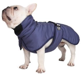 Dog Winter Fall Coat Wind-proof Reflective Anxiety Relief (Color: Blue, size: 3XL)