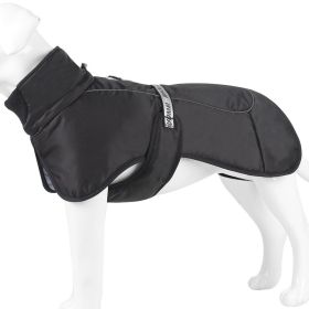 Dog Winter Fall Coat Wind-proof Reflective Anxiety Relief (Color: Black, size: 5XL)