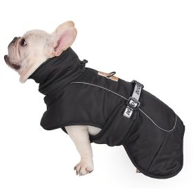 Dog Winter Fall Coat Wind-proof Reflective Anxiety Relief (Color: Black, size: 3XL)