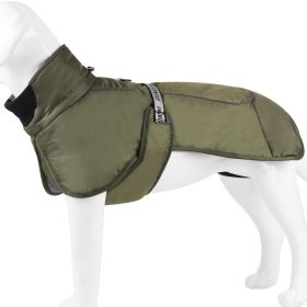 Dog Winter Fall Coat Wind-proof Reflective Anxiety Relief (Color: Olive, size: 5XL)